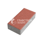 Тротуарная плитка Прямоугольник 100х200х60, красная на камне