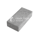 Тротуарная плитка Прямоугольник 10х20х8 см, серо-белая на камне