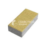 Тротуарная плитка Прямоугольник 20х10х8 см, желтая на камне